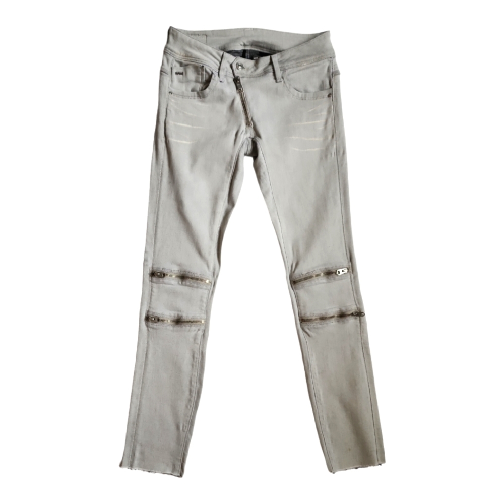 G-STAR RAW LYNN CUSTOM ZIP KNEE SKINNY JEANS